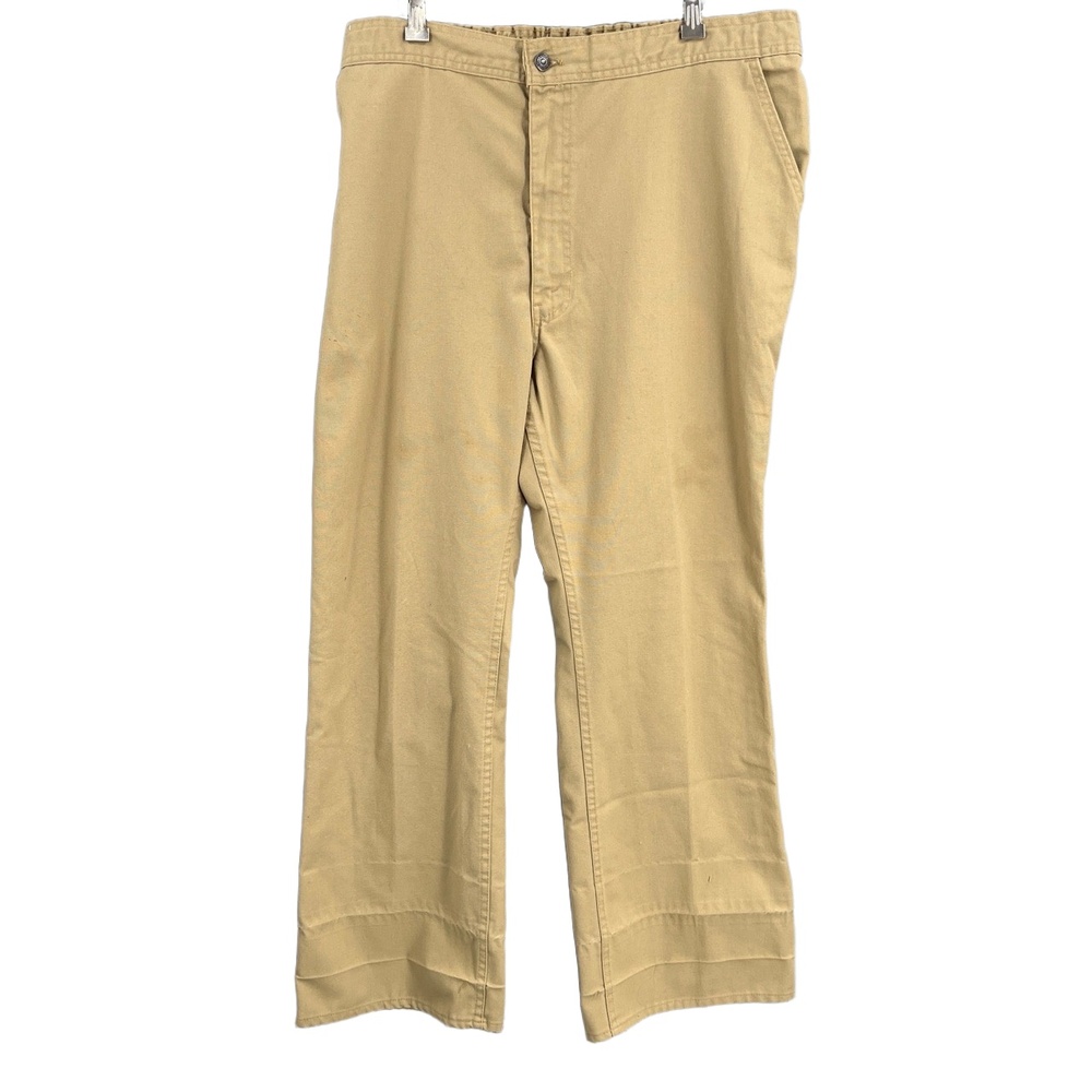 Vintage Levis Chino Khaki 4 Pocket Straight Leg Elastic Back‎ Workwear 38 In